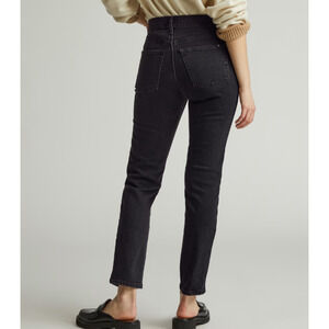 Everlane Original Cheeky Jean Straight Leg High Rise Denim Size 27 Crop Black